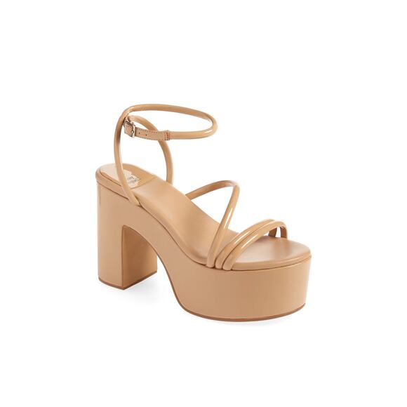 New Jeffrey Campbell Mamba Platform Sandal in Dusty Nude Patent Size 11 - Picture 1 of 9